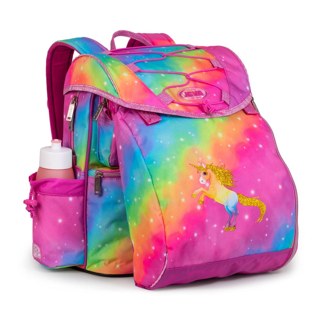 Jeva Intermediate Skoletaske Rainbow Unicorn