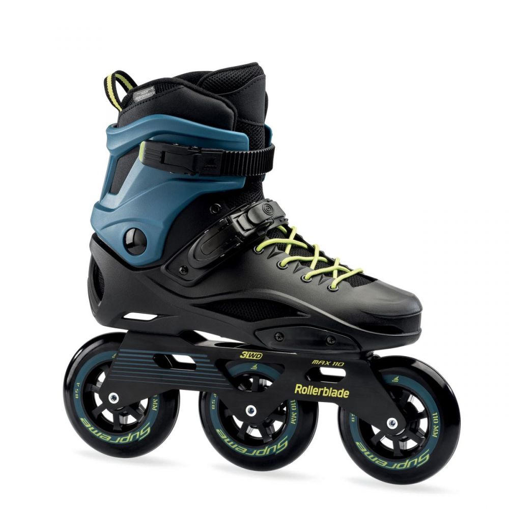 Rollerblade 110 3WD Inline Rulleskøjte Sort/Petroleum Blå