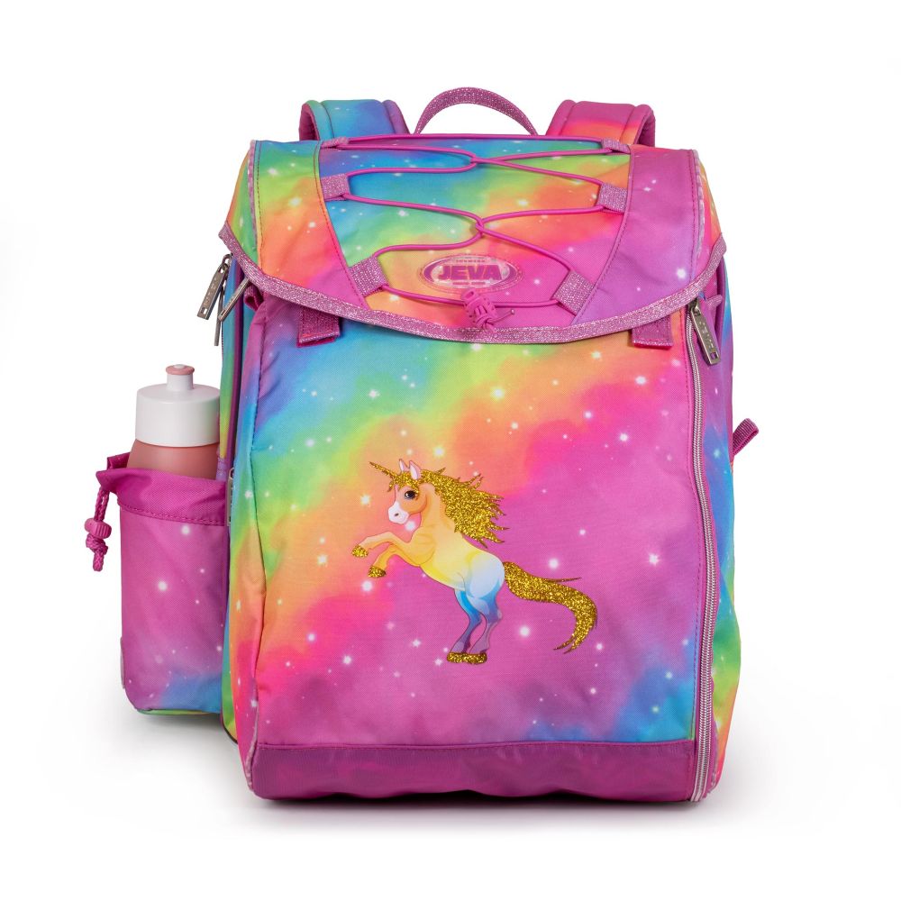 Jeva Intermediate Skoletaske Rainbow Unicorn