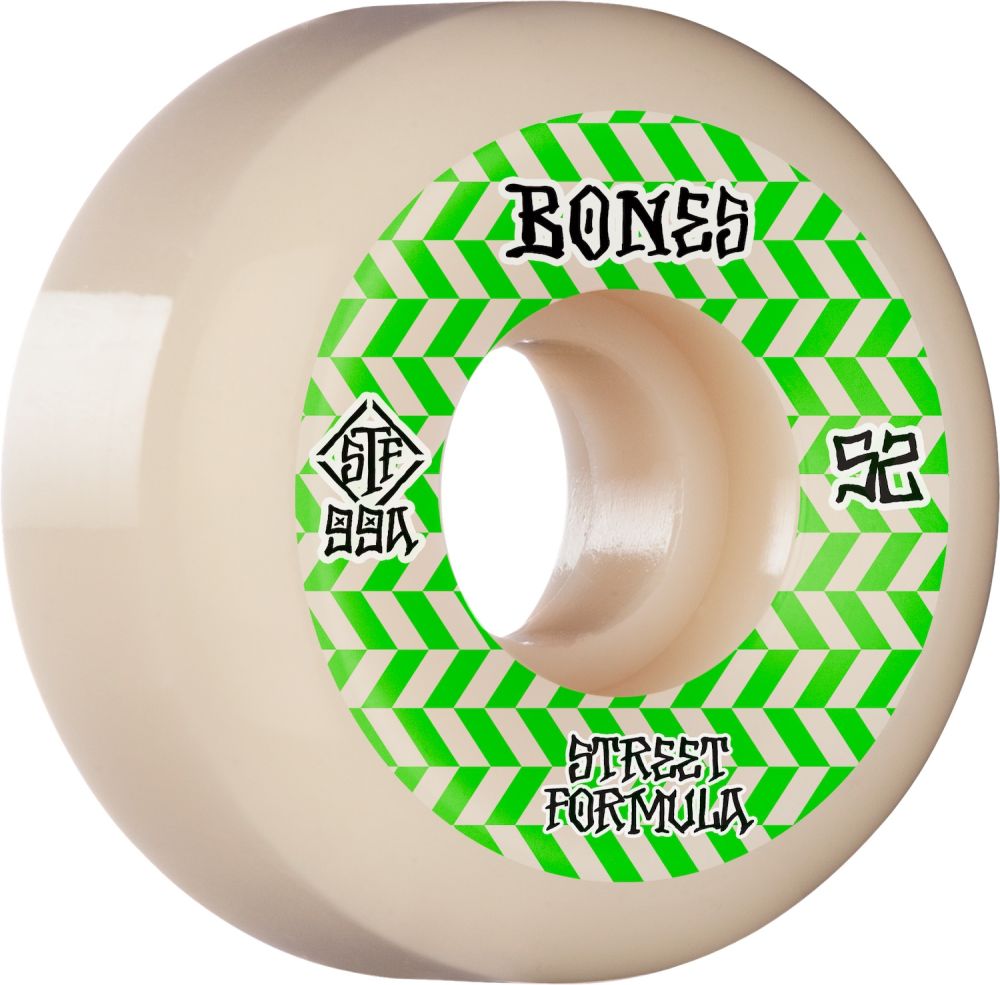 Bones Wheels Skateboard Hjul Patterns STF 99A 52mm White V5 Sidecut 4-pak