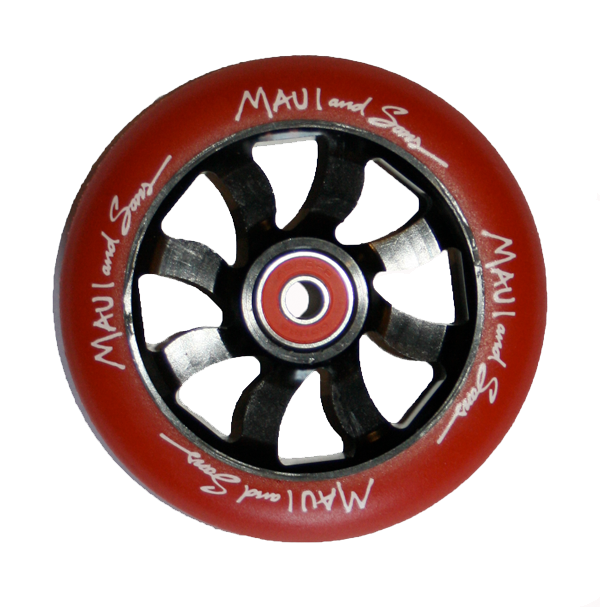 Maui Scooter Hjul Rød/Sort 110 mm.