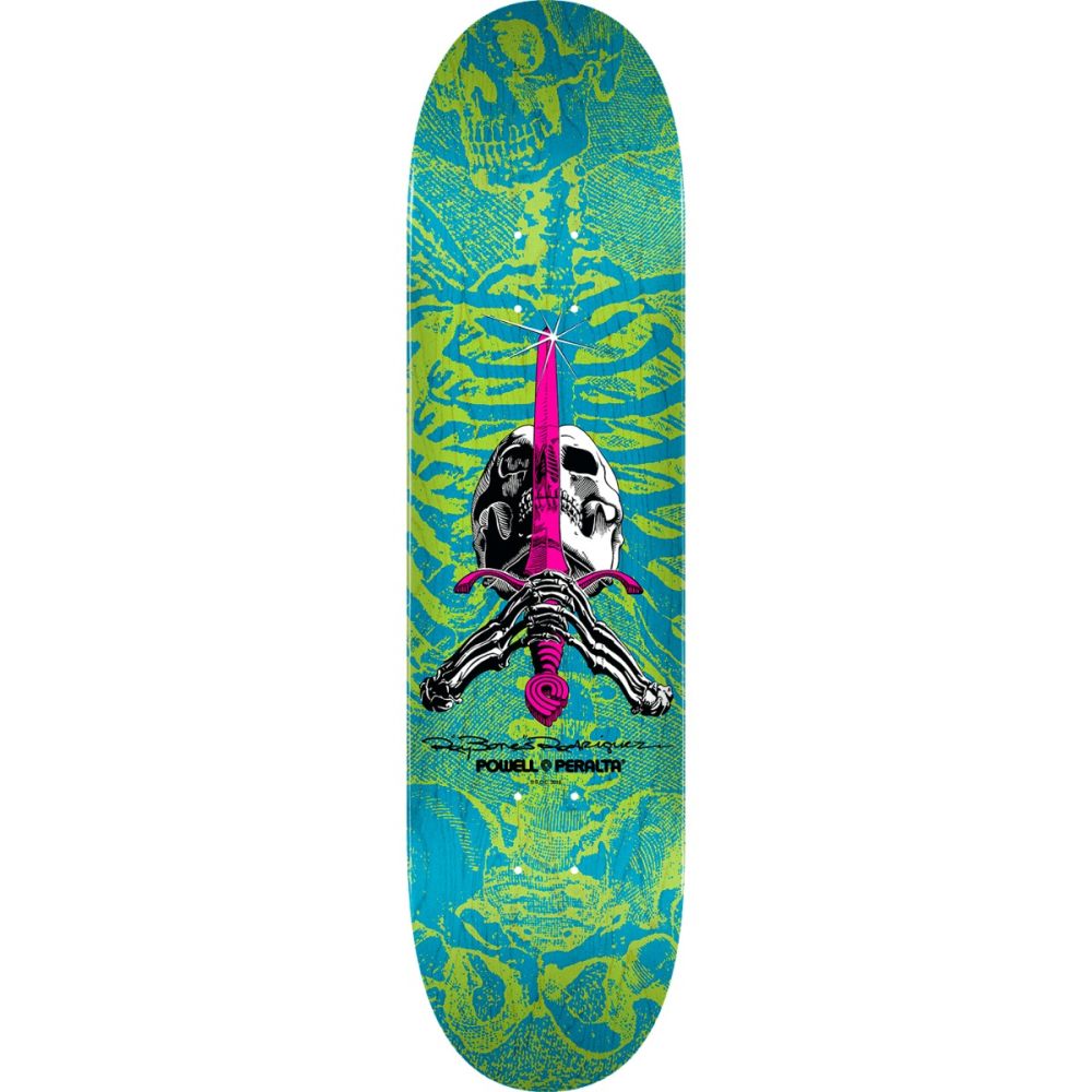 Powell Peralta Skateboard Deck Skull & Sword Blue 8.25