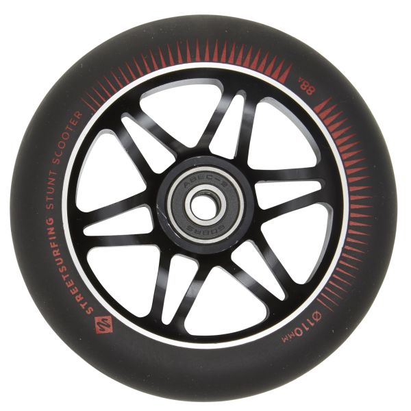 Streetsurfing 110 mm. Aluminiums Hjul Black Red Line 2-pak