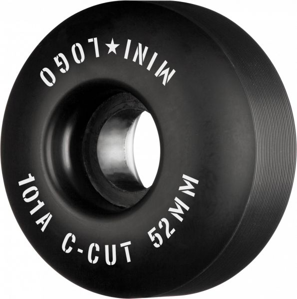 Mini Logo Skateboard Wheels C-cut 52mm 101A Black 4-pack