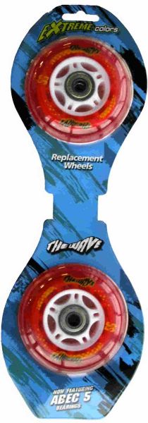 Streetsurfing Waveboard Wheels - Clear Red Pair 78mm