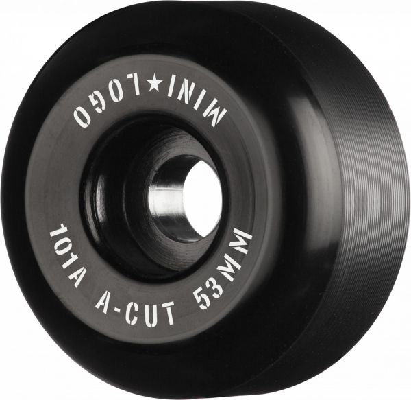 Mini Logo Skateboard Wheels A-cut 53mm 101A Black 4-pack