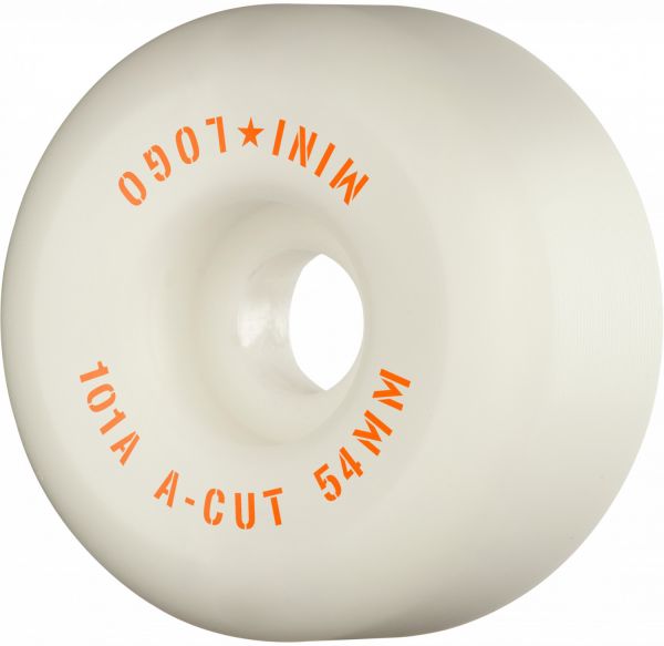Mini Logo Skateboard Wheels A-cut 54mm 101A White 4-pack