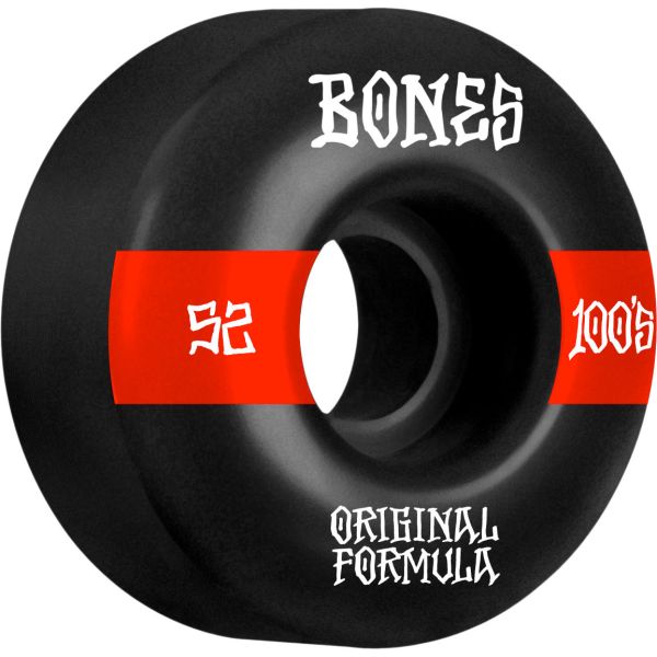 Bones Wheels OG Formula Skateboard Wheels 100 52mm V4 Wide 4pk Black 