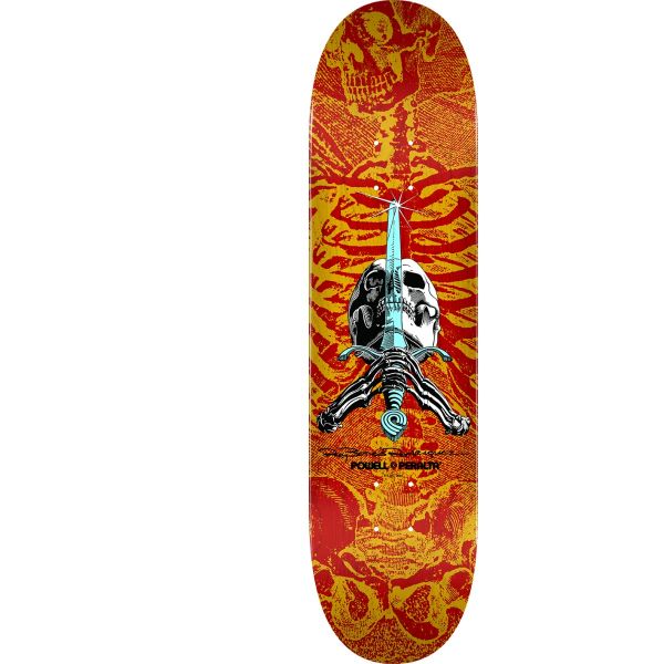 Powell Peralta Deck Skull & Sword Red Yellow 8.0