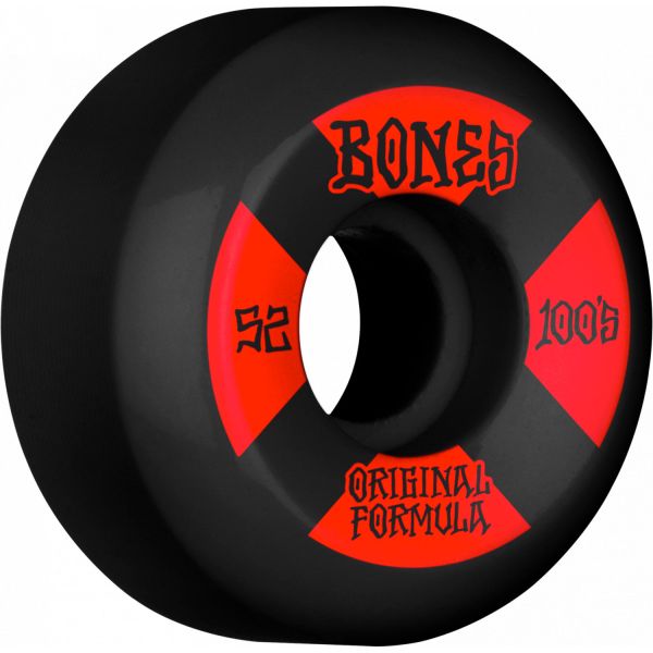 Bones Wheels OG Formula Skateboard Wheels 100 52mm V5 Sidecut 4pk Black 