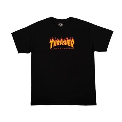 Thrasher Flame Logo T-Shirt Børn Sort