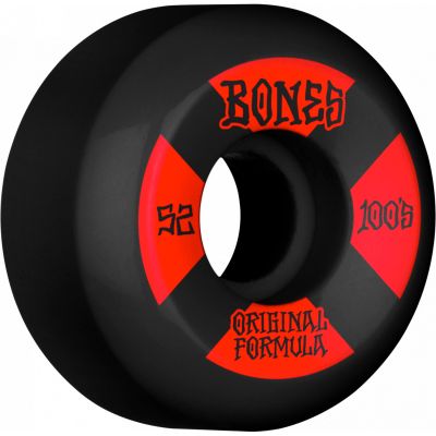 Bones Wheels OG Formula Skateboard Hjul 100 52mm V5 Sidecut 4pk Black 